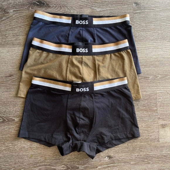 Boss Boxer Briefs Trio - Black, Navy, Tan - Picture 1 of 7